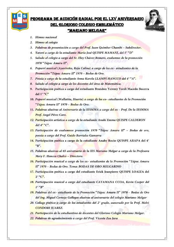 AUDICION RADIAL POR EL 65 ANIVERSARIO BODAS DE PLATINO MARIANO MELGAR_001